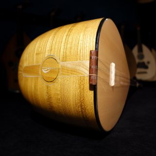 41 cm Yaprak Dut Tekneli Kısa Saplı Bağlama - 0148